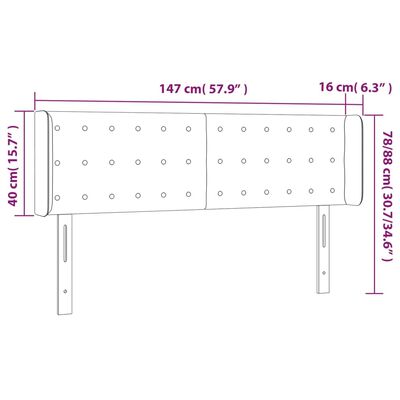 vidaXL Čelo postele krémové 147x16x78/88 cm umelá koža