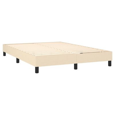 vidaXL Posteľný rám boxspring s matracom krémový 140x200 cm látka