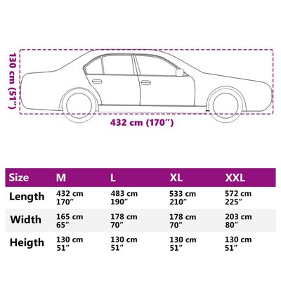 vidaXL Plachta na auto pre sedan s popruhmi plná strieborná M