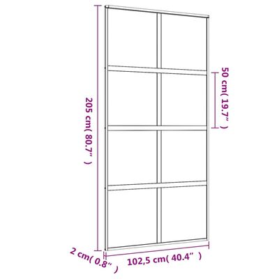 vidaXL Posuvné dvere zlaté 102,5x205 cm číre ESG sklo a hliník