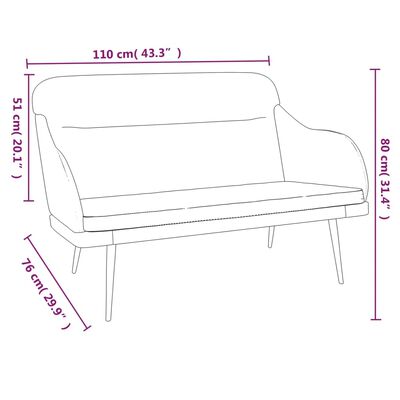 vidaXL Lavička tmavosivá 110x76x80 cm zamat