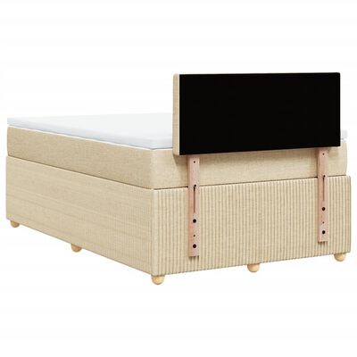 vidaXL Boxspring posteľ s matracom krémový 120x200 cm látka