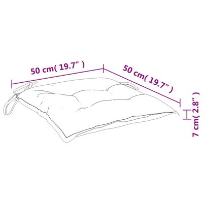 vidaXL Podložky na stoličku 6ks čierne kocky 50x50x7cm oxfordská látka