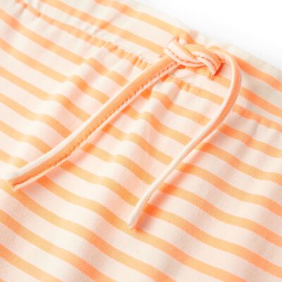 Detská rovná sukňa s pruhmi fluorescenčná oranžová 128