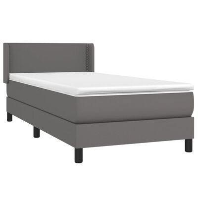 vidaXL Boxspring posteľ s matracom sivá 90x200 cm umelá koža