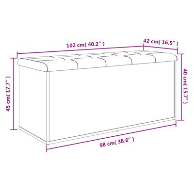 vidaXL Úložná lavička biela 102x42x45 cm kompozitné drevo