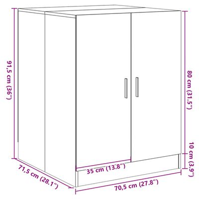 vidaXL Skrinka na práčku dub sonoma 70,5x71,5x91,5 cm