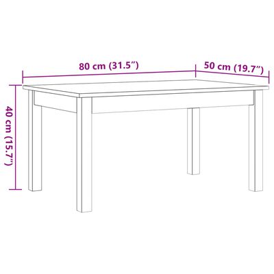 vidaXL Konferenčný stolík voskový hnedý 80x50x40 cm borovicový masív