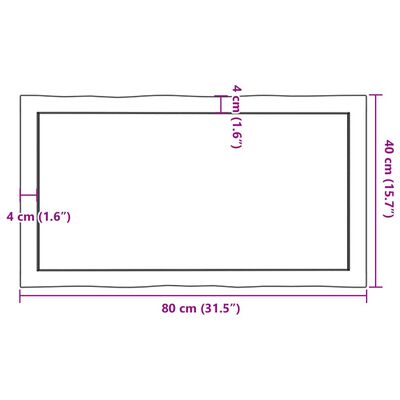 vidaXL Stolová doska tmavohnedá 80x40x(2-4)cm ošetrený masív hrany