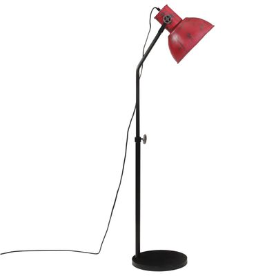 vidaXL Podlahová lampa 25 W šmuhovaná červená 30x30x90-150 cm E27