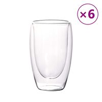 vidaXL Dvojstenné sklenené poháre 6 ks 450 ml