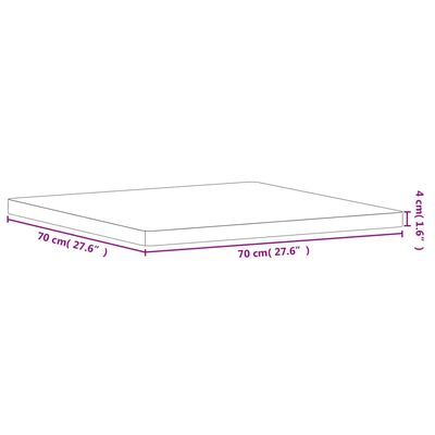 vidaXL Stolová doska 70x70x4 cm štvorcová masívny buk