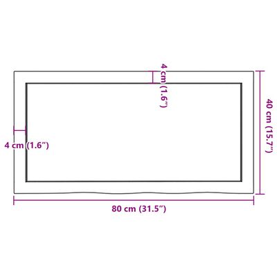 vidaXL Stolová doska bledohnedá 80x40x(2-6) cm ošetrený masívny dub