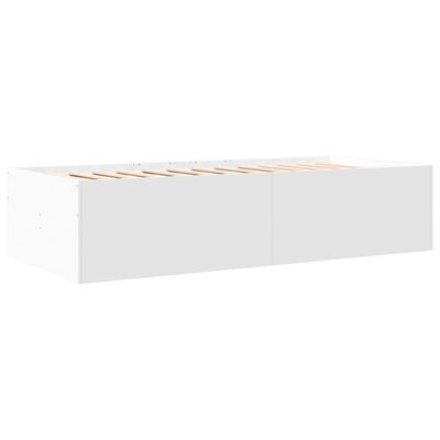 vidaXL Denná posteľ so zásuvkami biela 90x190 cm kompozitné drevo