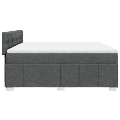 vidaXL Boxspring posteľ s matracom tmavosivá 200x200 cm látka