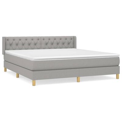 vidaXL Boxspring posteľ s matracom svetlosivá 100x200 cm látka