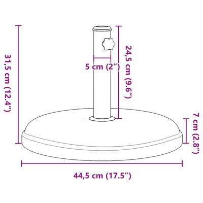 vidaXL Podstavec pod slnečník pre Ø32/35/38 mm tyče 15 kg kruh