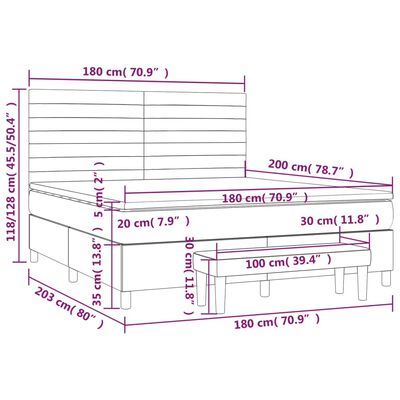 vidaXL Boxspring posteľ s matracom tmavohnedá 180x200 cm látka