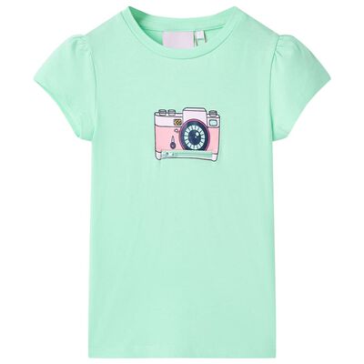 Detské tričko žiarivo zelené 140