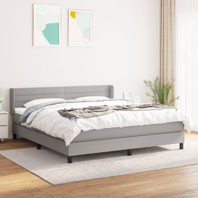 vidaXL Boxspring posteľ s matracom svetlosivá 100x200 cm látka