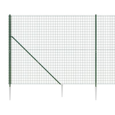 vidaXL Drôtený plot s kotviacimi hrotmi zelený 1,8x25 m