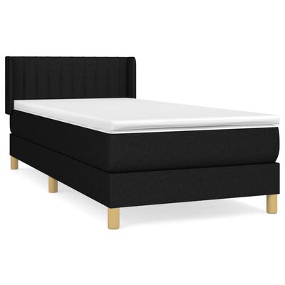 vidaXL Posteľný rám boxspring s matracom čierny 80x200 cm látka