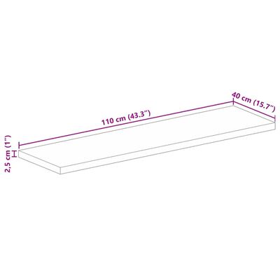 vidaXL Stolová doska 110x40x2,5 cm obdĺžniková masívny mangovník