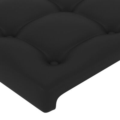 vidaXL Čelo postele s LED čierne 103x16x118/128 cm umelá koža