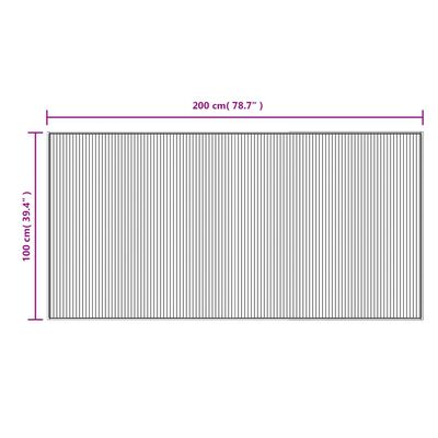 vidaXL Koberec obdĺžnikový hnedý 100x200 cm bambus