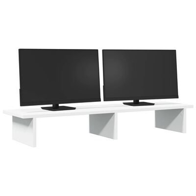 vidaXL Stojan na monitor biely 100x27x15 cm kompozitné drevo