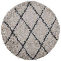 vidaXL Shaggy koberec PAMPLONA, vysoký vlas, béžová+antracit Ø 120 cm