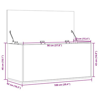 vidaXL Úložný box betónovosivý 100x42x46 cm kompozitné drevo