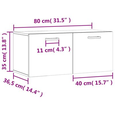 vidaXL Nástenná skrinka dub sonoma 80x36,5x35 cm kompozitné drevo