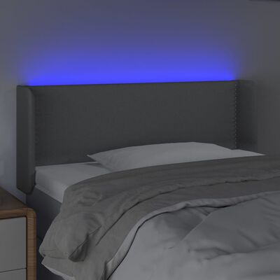 vidaXL Čelo postele s LED bledosivé 93x16x78/88 cm látka