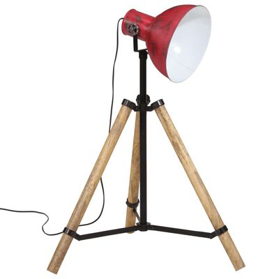 vidaXL Podlahová lampa 25 W šmuhovaná červená 75x75x90-150 cm E27