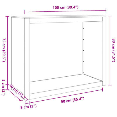 vidaXL Regál na krbové drevo 100x40x80 cm, pozinkovaná oceľ