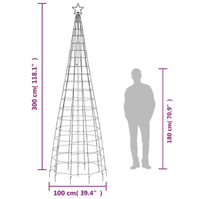 vidaXL Svetlo na vianočný stromček s hrotmi 570LED studené biele300 cm