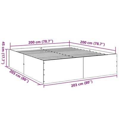 vidaXL Posteľný rám čierny 200x200 cm kompozitné drevo