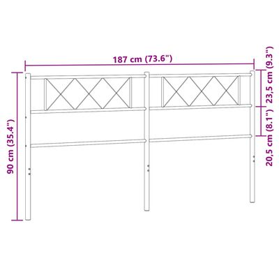 vidaXL Kovové čelo postele, biele 180 cm