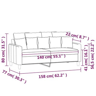 vidaXL 2-miestna pohovka hnedá 140 cm zamat