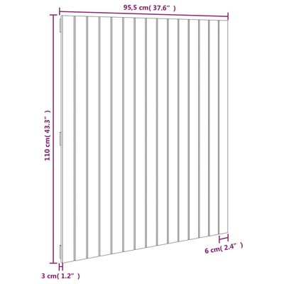 vidaXL Nástenné čelo postele biele 95,5x3x110 cm masívna borovica