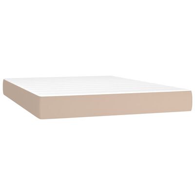 vidaXL Boxspring posteľ s matracom kapučínová 140x200 cm umelá koža