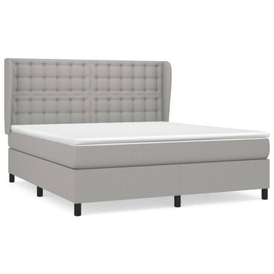 vidaXL Boxspring posteľ s matracom svetlosivá 100x200 cm látka