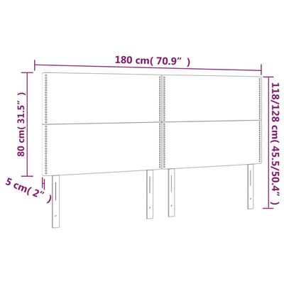 vidaXL Čelo postele s LED čierne 180x5x118/128 cm umelá koža