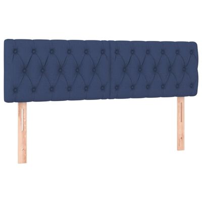 vidaXL Posteľný rám boxspring s matracom modrý 140x200 cm látka