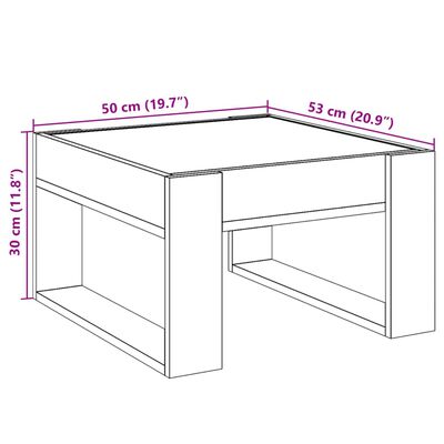 vidaXL Konferenčný stolík s nekonečnými LED sivý sonoma 50x53x30 cm