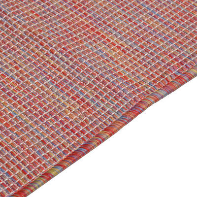 vidaXL Vonkajší koberec s plochým tkaním 140x200 cm červený