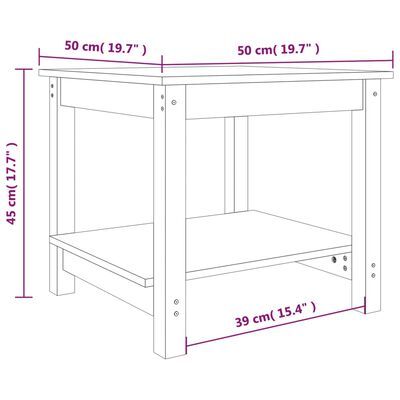 vidaXL Konferenčný stolík medovo-hnedý 50x50x45 cm borovicový masív