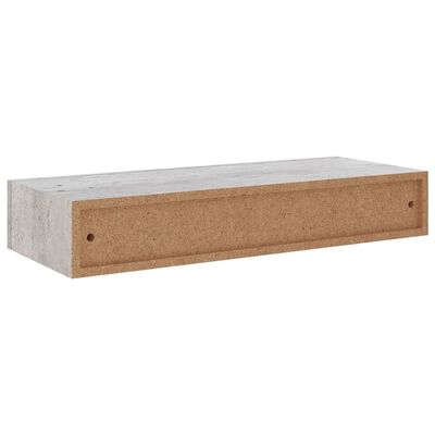 vidaXL Zásuvkové police nástenné 2 ks betónovo-sivé 60x23,5x10 cm MDF