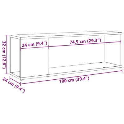 vidaXL TV skrinka dub artisan 100x24x32 cm kompozitné drevo